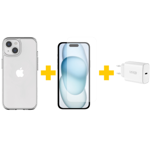 Apple iPhone 15 Bundle 2 - Phone Case / Wall Charger / Screenguard