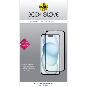 Body Glove Tempered Glass Screen Protector - Apple iPhone 16 / iPhone 15 - Black Border