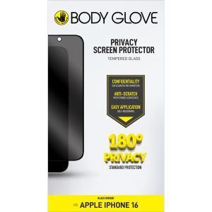 Body Glove Privacy Tempered Glass Screen Protector - Apple iPhone 16 / iPhone 15 - Black Border