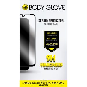 Body Glove Tempered Glass Screen Protector - Samsung Galaxy A17/A26/A16/VIVO V50 - Black Border