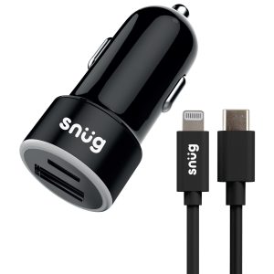 Snug Car Juice PD/USB Car Charger With Lightning Cable - 28W
