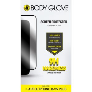 Body Glove Tempered Glass Screen Protector - Apple iPhone 16 Plus / iPhone 15 Plus - Black Border