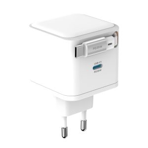 Snug 1 Port PD Charger With Retractable Cable - 35W - White