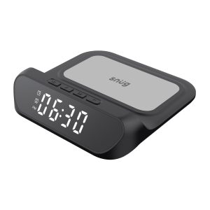 Snug Wireless Pad Charger With Clock 15W - Black
